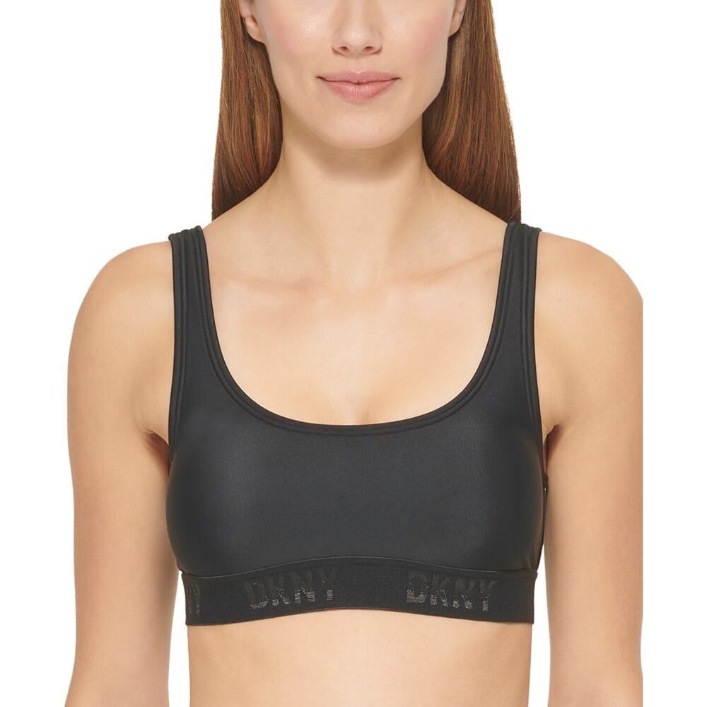 DKNYwomens BLACK Logo Bikini Swim Top Size X-Large 14539